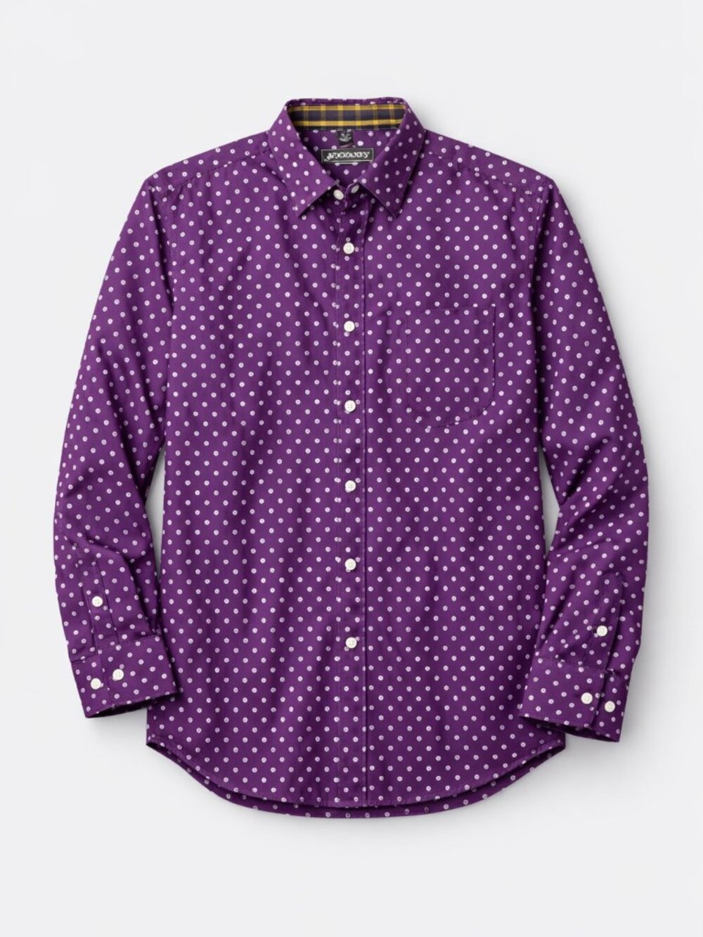 Bogari Red Long Sleeve Silk Shirt with Collar & Pocket Size Large